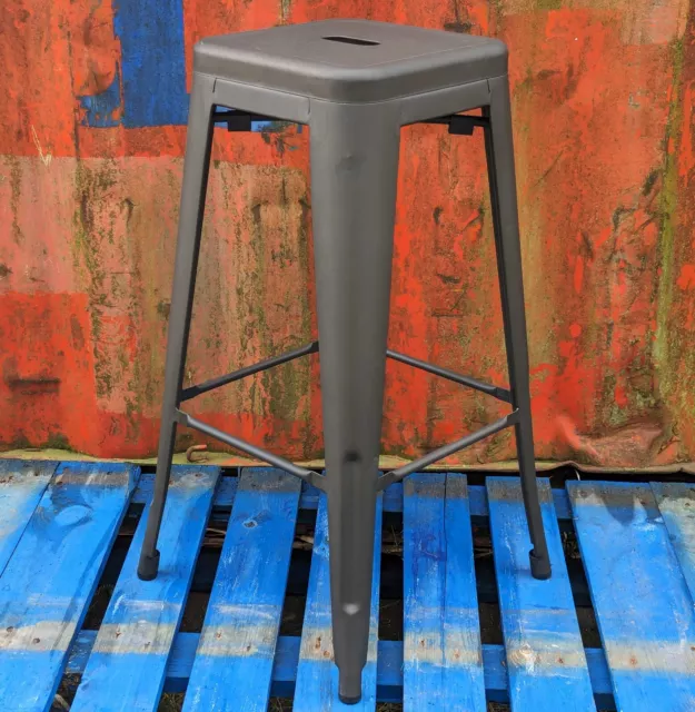 New Tolix Tarnished Stacking Metal Bar Stool Retro Bistro Cafe Restaurant Chair