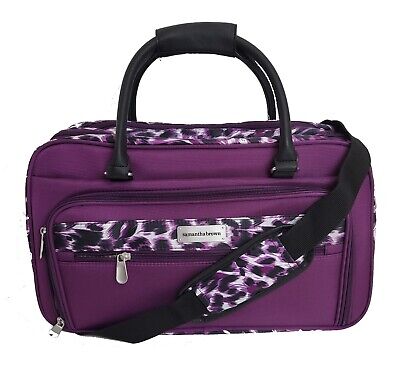 Samantha Brown Carry-All Travel Bag - Purple Leopard - NWT