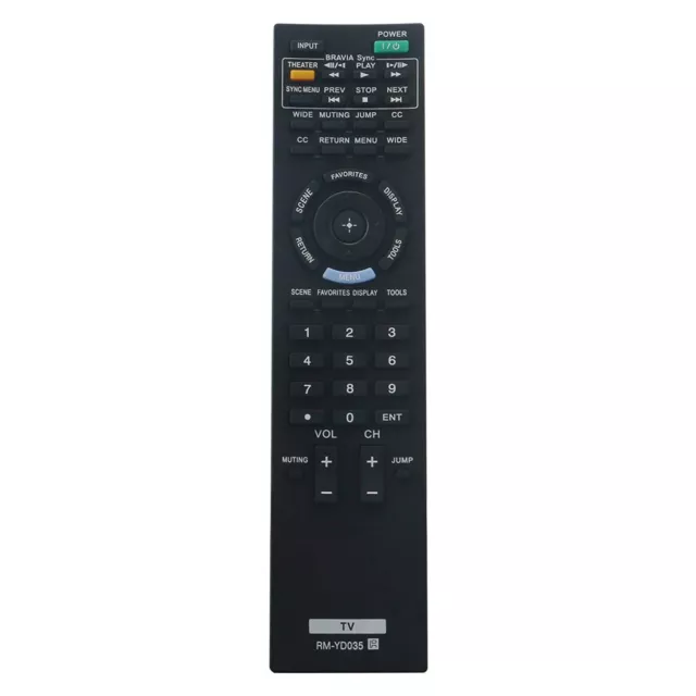 RM-YD035 Replace Remote Control for Sony TV KDL-32BX300 KDL-46EX400 KDL-40EX400