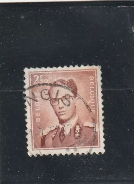 L5355 BELGIQUE TIMBRE N° Y&T 1028 de 1957 " Baudouin 1 er " Oblitéré