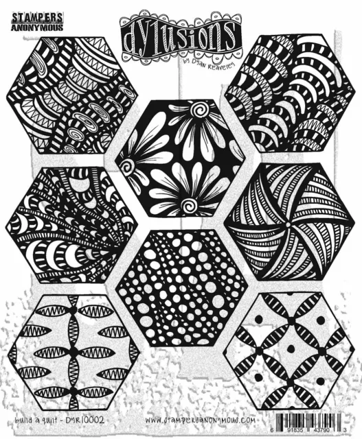 Dyan Reaveley's Dylusions Cling Stamp Collections 8.5"X7"-Build A Quilt DYRC-100