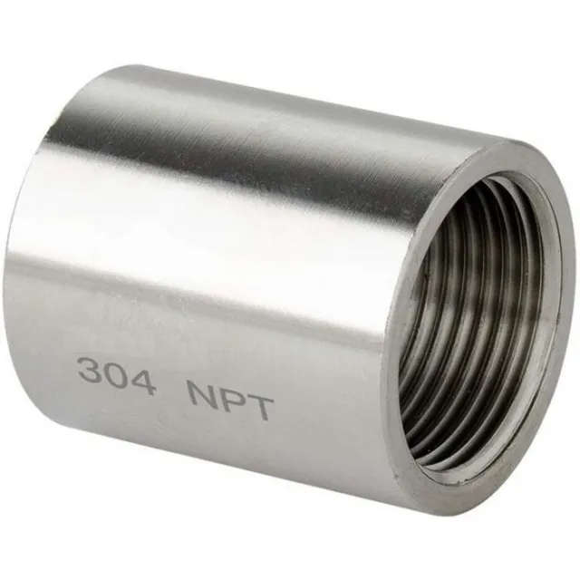 2" NPT Female Threaded Full Coupling 304 Stainless Steel Coupler 150 Fitting