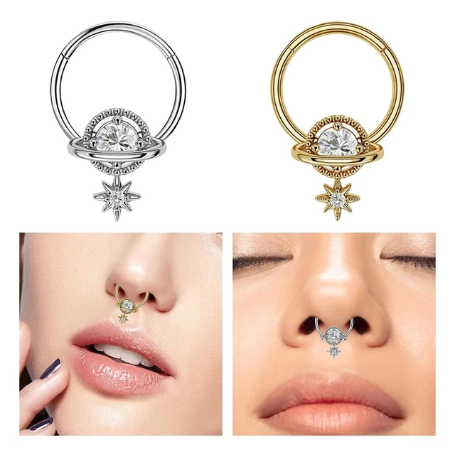 Nasenringe Nasenloch Hoop Form Lippenringe Hypoallergene Nasenschraube Damen