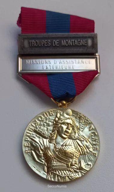 Médaille/décoration Défense nationale Bronze Taille Ordonnance avec 2 Barettes