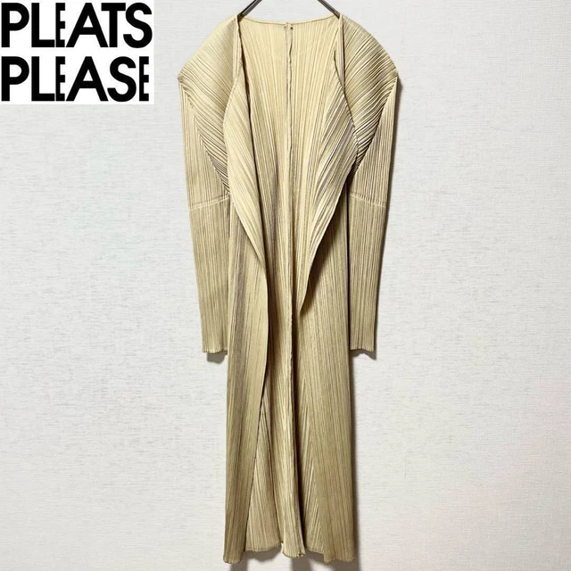 Ensemble Haut Et Jupe ISSEY MIYAKE Pleats Please - Maille Bicolore Beige/marron - Taille Unique - Japon - Occasion Très Bon état