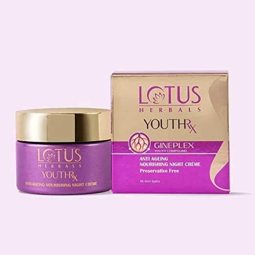 Lotus Herbals Youthrx Nutritivo Noche Crema En Jengibre, Ginseng para Mujer 10g