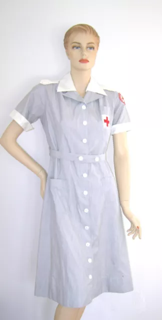 VINTAGE WWII 40s AMERICAN RED CROSS UNIFORM VOLUNTEER NURSE MILITARY DRESS HAT 3