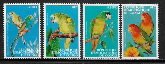 Zaire #1528-31 MNH Set - Parrots - Birds