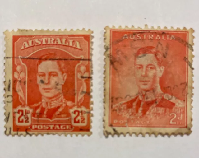 2 STUNNING AUSTRALIAN Rare King VI Stamps 2.5p and 2p 3,428.36