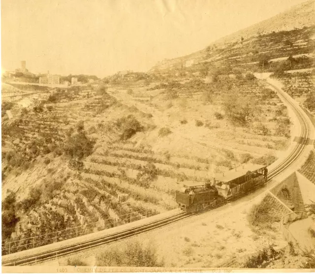 G.J. France, Chemin de Fer de Monte Carlo à la Turbie  Vintage albumen print.