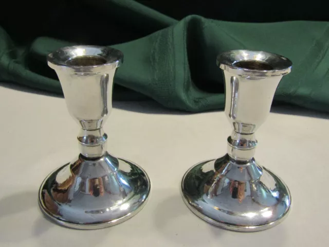 Vintage Sterling Silver Duchin   Candle Holder Pair