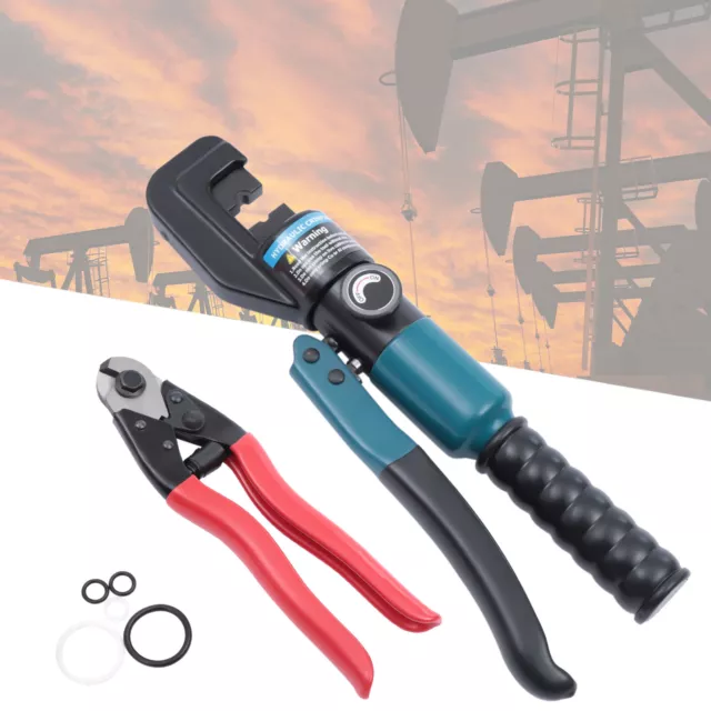 Hydraulic Hand Crimper Tool 1/8" to 3/16" Cable Railing Fittings Stainless Steel