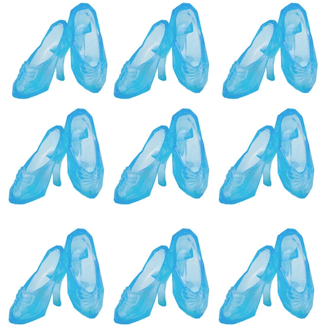 60 Pairs doll costume accessories Plastic Crystal Shoe Toy for Children Decorate