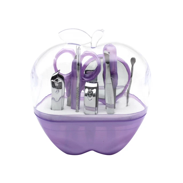 9 en 1 Acero Inoxidable Dama Cejas Tijeras Uñas Clipper Espejo Cosmético Set