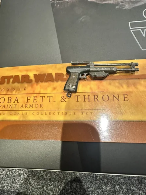 Hot Toys Star Wars Boba Fett pistola sfusa riverniciata e trono blaster scala 1/6