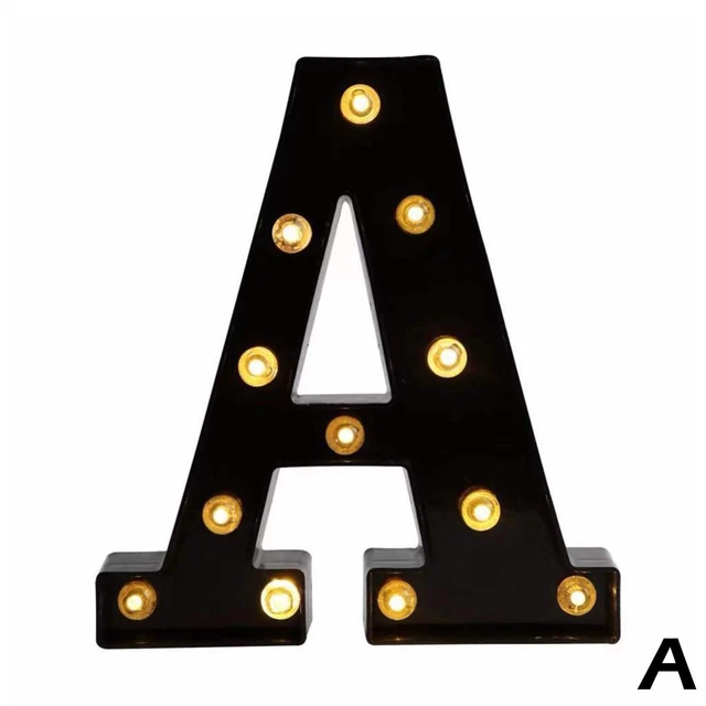 22.5CM Black LED Black Letter Light 26 English Night Light Large Lights Alphabe