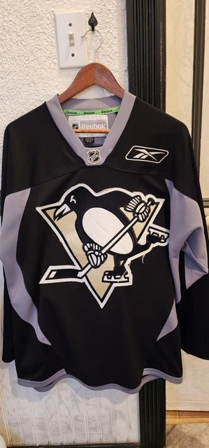 NHL Reebok Pittsburgh Penguins Jersey Black Gray Practice Mens Small Blank
