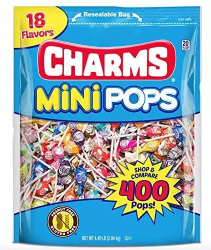 Tootsie Roll Charms Mini Pops 18 Flavors5 pounds 400 Count Individually Wrapp...