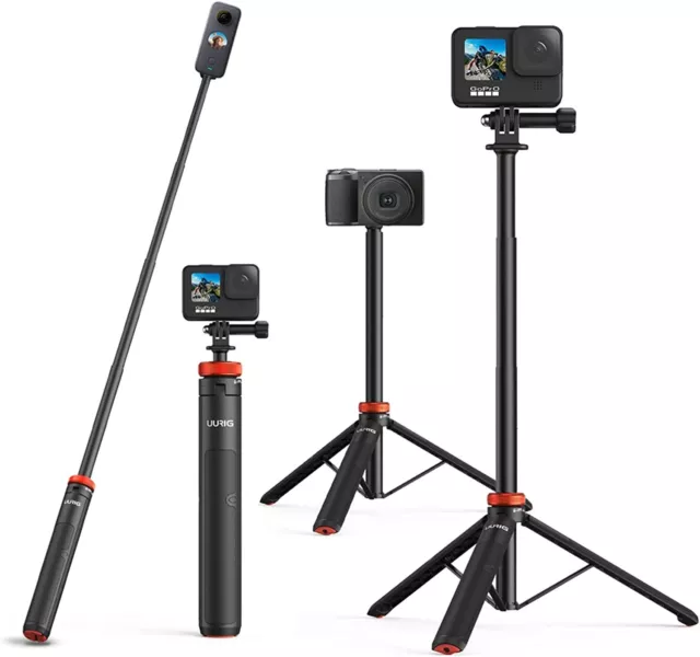 Trípode extensible para selfie stick UURig para GoPro Max Hero 10 9 8 7