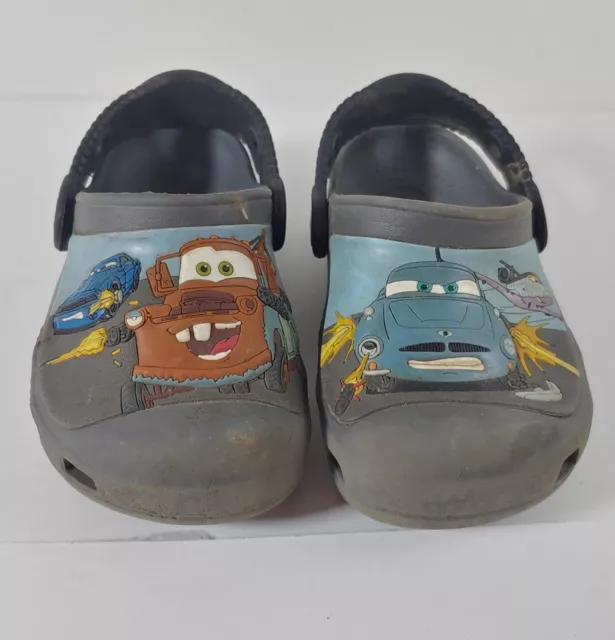 CROCS Size 8-9 Disney CARS 2 Kids Clogs Shoes "Mater v Finn McMissle Race"
