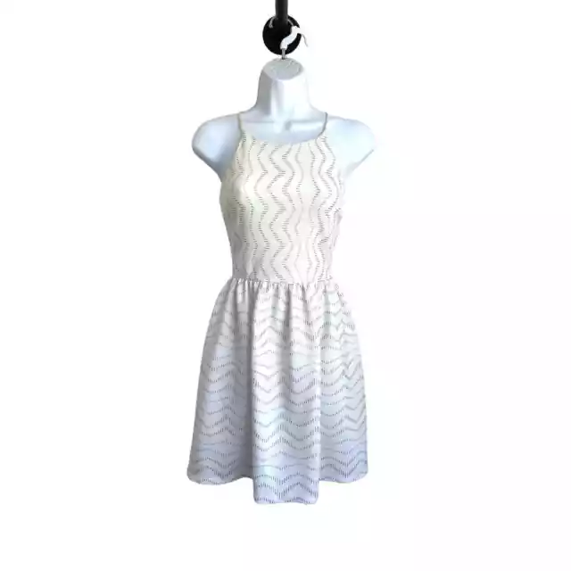 Lovely Lady White Gold Fit & Flare Mini Dress XS