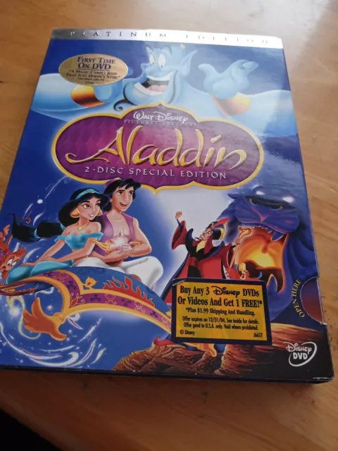 Walt Disney DVD ...  ALADDIN 2 Disc special platinum edition.  New unopened