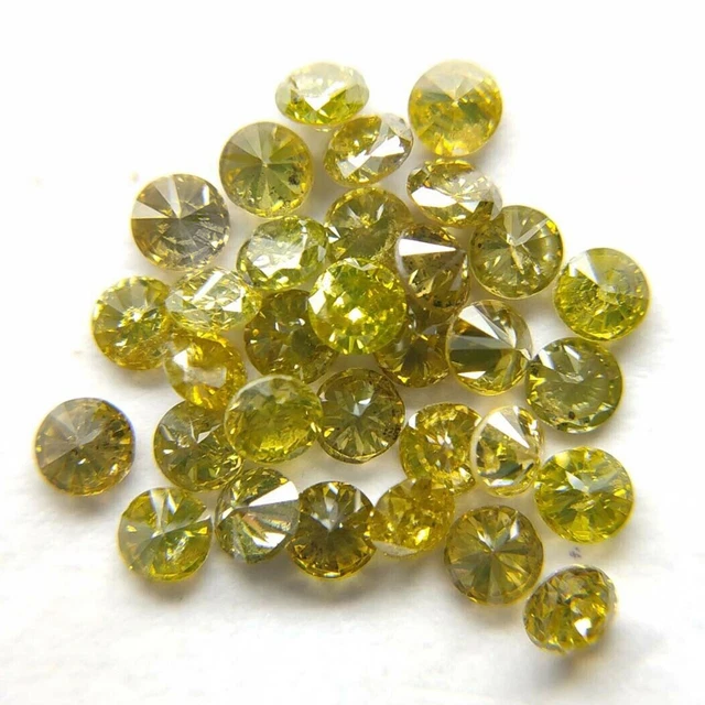 Lotto di diamanti gialli sciolti taglio rotondo 0,40 carati 100% certificati naturali mozzafiato