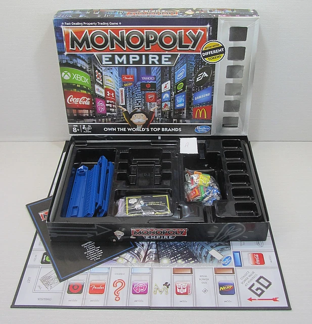 HASBRO MONOPOLY EMPIRE Board Game Own The Worlds Top Brands Different ...