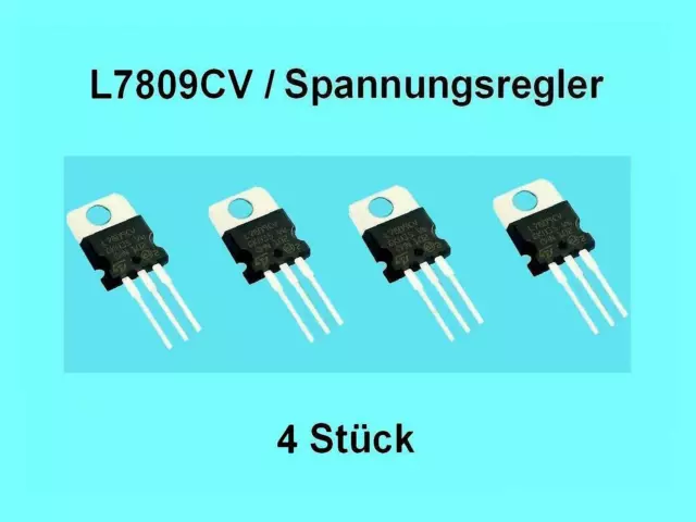 L7809CV - Spannungsregler Positiv / +9V / 1,5A / 4 Stück Neu