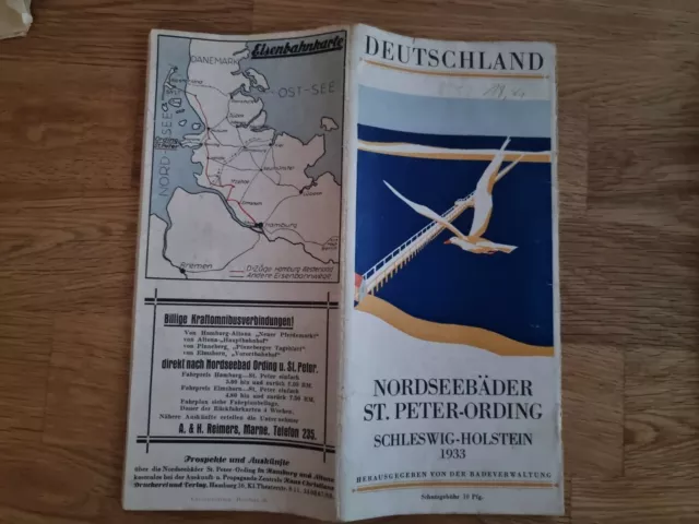 Reiseprospekt Nordseebäder St. Peter-Ording Schleswig Holstein 1933