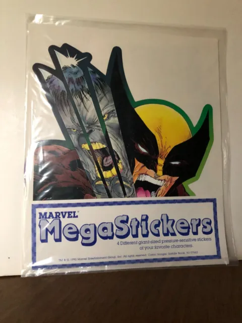 Marvel Mega Stickers Pack of 4 WOLVERINE New Sealed X-Men 1990 McFarlane Mint