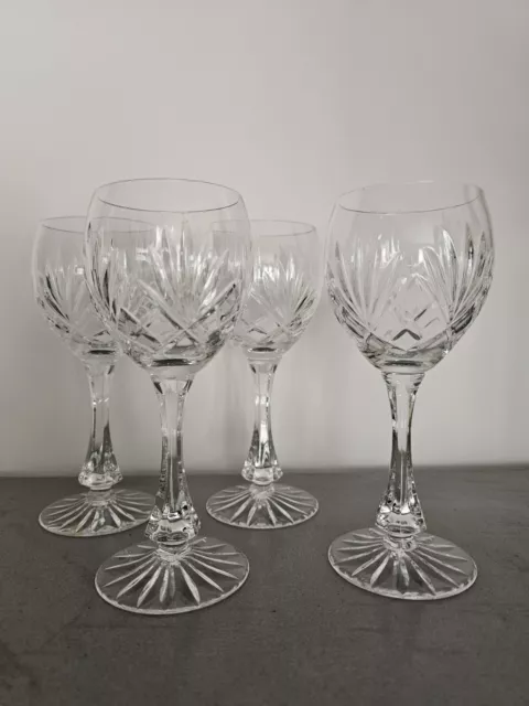 4 Verres A Pieds En Cristal De Lorraine