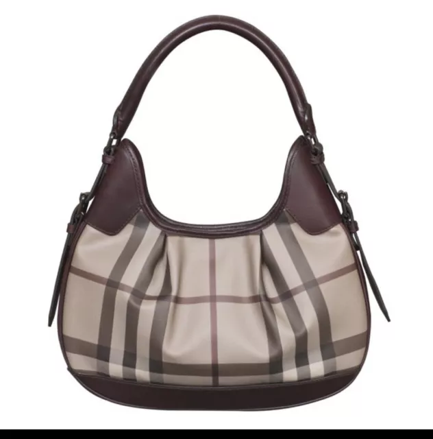 Burberry Brooklyn Smoked plum canvas Hobo Purse Very Good Used Condition