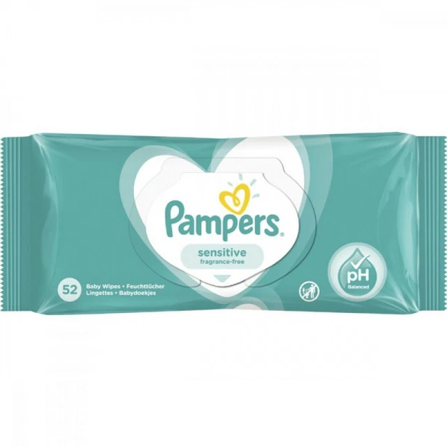52 Lingettes Humides Nettoyantes Bébé Pampers Sensitive