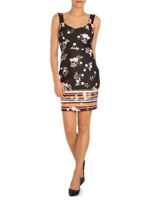 GUESS Womens Black Stretch Zippered V Neck Above The Knee Party Sheath Dress 8