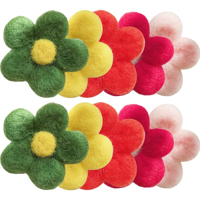 10pcs décorations de fleurs en feutre décrits artisanaux