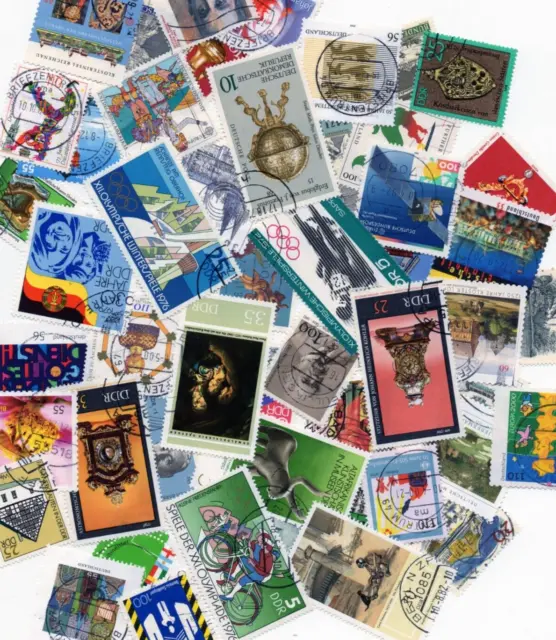 Grande lotto di 100 diversi francobolli usati dalla Germania 1 francobollo...