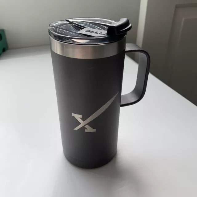 RTIC 16 oz Stainless Travel Coffee Cup Tumbler Mug Insulated - Gray - X Logo