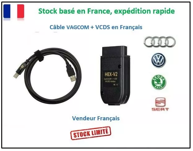 VAG COM HEX V2 VCDS 23.3.1 Français avec licence & VIN illimité