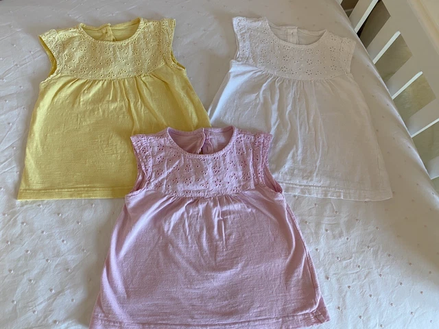 JoJo Maman Bebe Broderie Tops Age 2-3