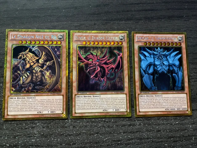 CARTE YU-GI-OH! 3 Dieux Egyptiens Obelisk Ra Et Slifer Pgld-Fr030 31 32