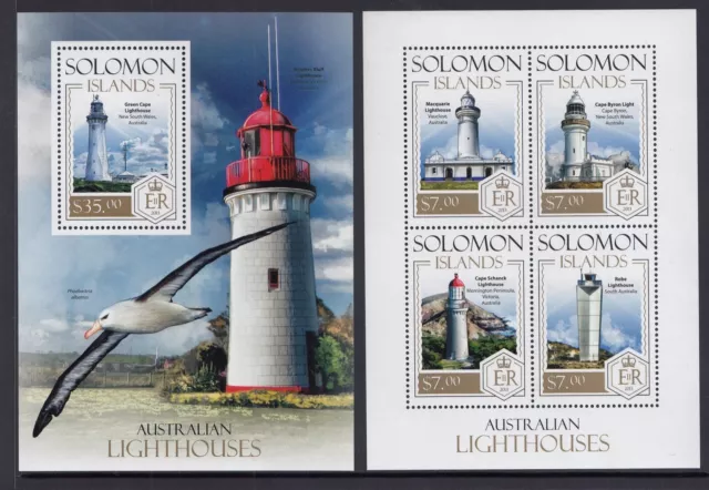Solomon Islands: MUH Mini Sheet set: 2013 Australian Lighthouses