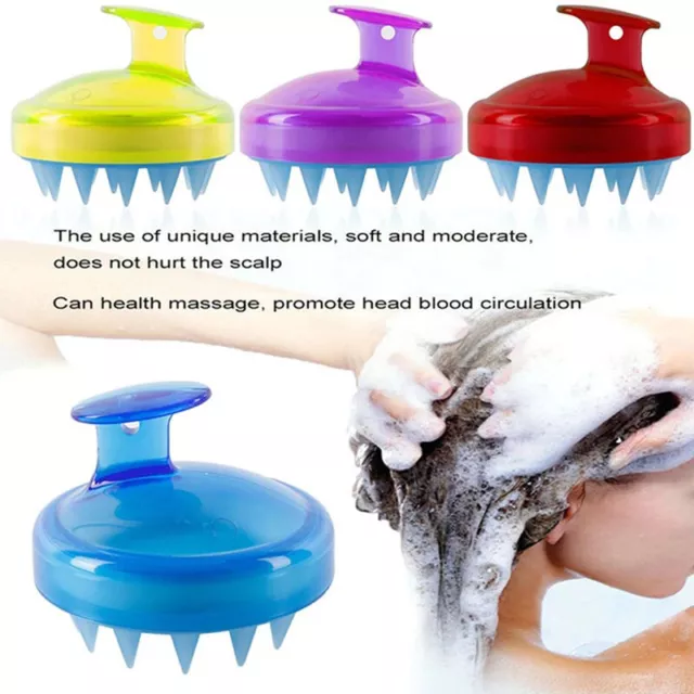 Soft Silicone Scalp Shampoo Hair Massage Comb Brush Head Massager Shower Washing