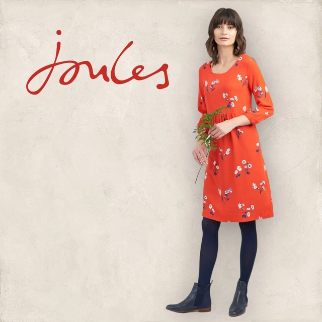 JOULES WOMENS ALISON Red Floral Long Sleeve Dress UK 12 27.30 PicClick UK