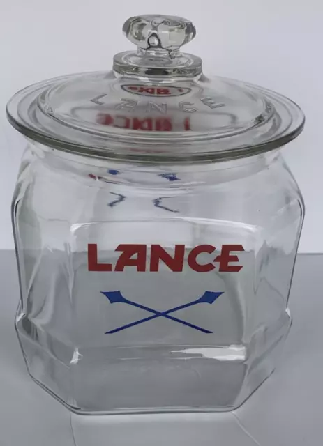 Vintage 9" Lance Glass Jar with Lid