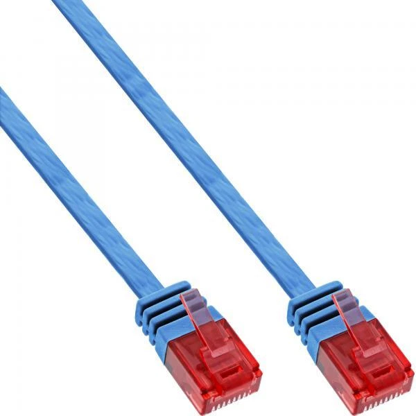 INL InLine® Cavo Rete Lan, U/UTP, Cat.6 Piatto, nero, 2m, Patch Ethernet PVC, C