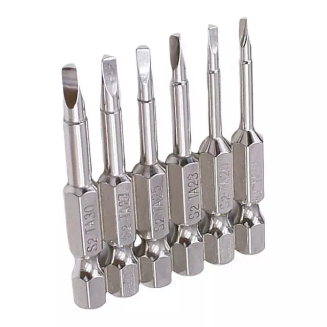 Pack of 6 Magnetic Triangle Head Screwdriver Bits S2 Steel 1/4 Electric .