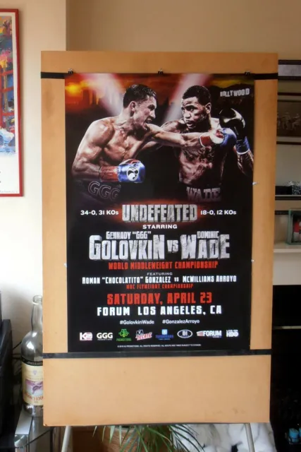 GENNADY GOLOVKIN vs. DOMINIC WADE : Original Onsite Boxing Fight Poster 30D