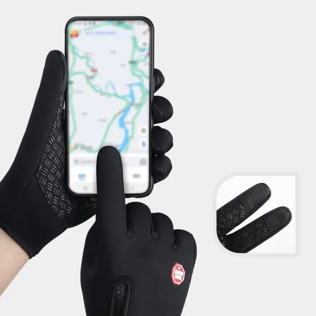 Gants d'hiver chauds pour écran tactile avec silicone antidérapant pour vélo