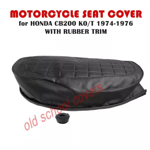 Motorcycle Seat Cover Fits Cb200 Cb200K0 Cb200T Honda 1974-1976 With Rubber Trim